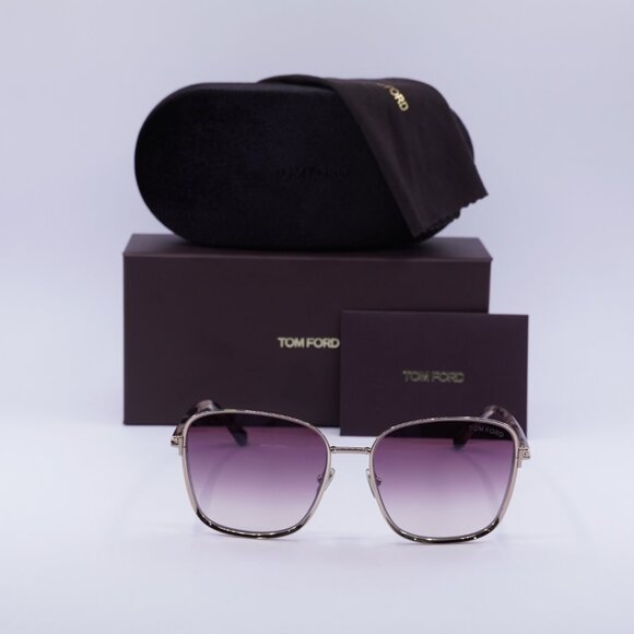 Tom Ford Fern FT1029 28Z Square Sunglasses – Rose Gold/Rose Gradient - Picture 3 of 10